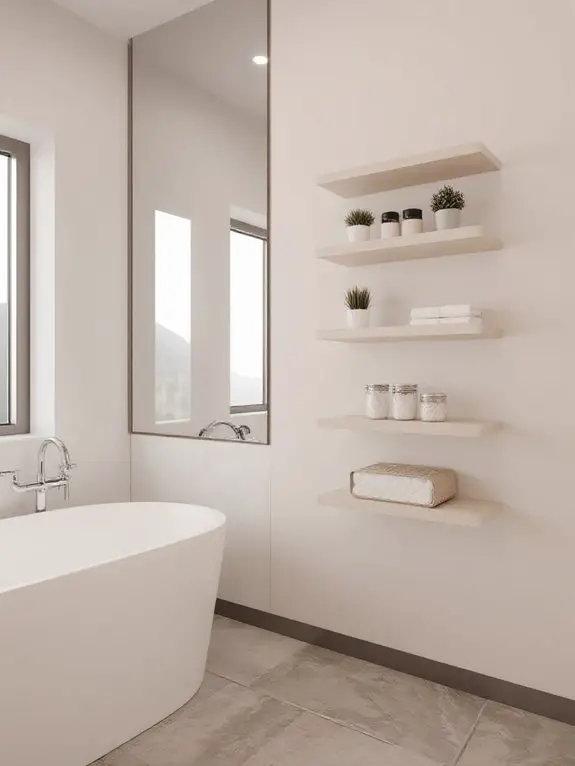 neutral elegant functional shelves