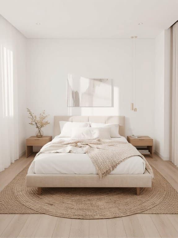 neutral minimalist art focus
