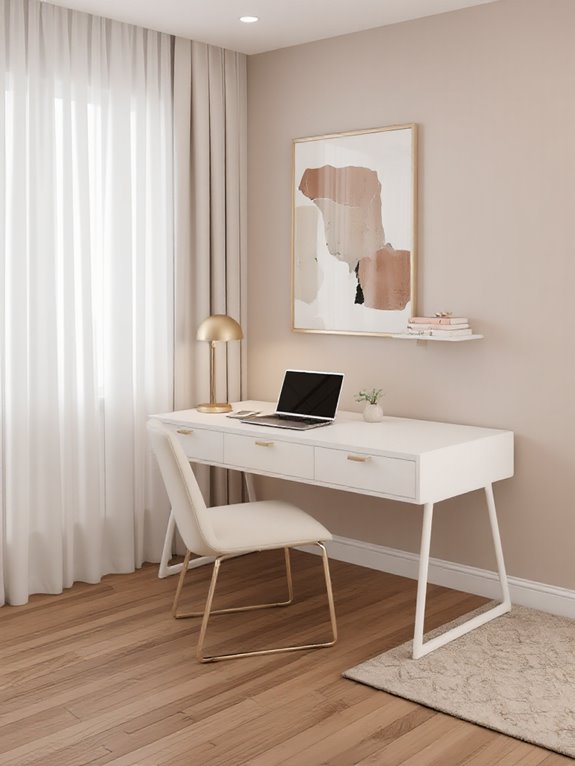 neutral modern minimalist office