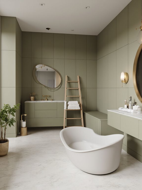 olive green bathroom ideas