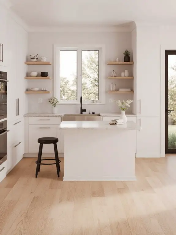 open kitchen shelving design