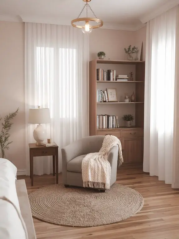 plush chair with lamp