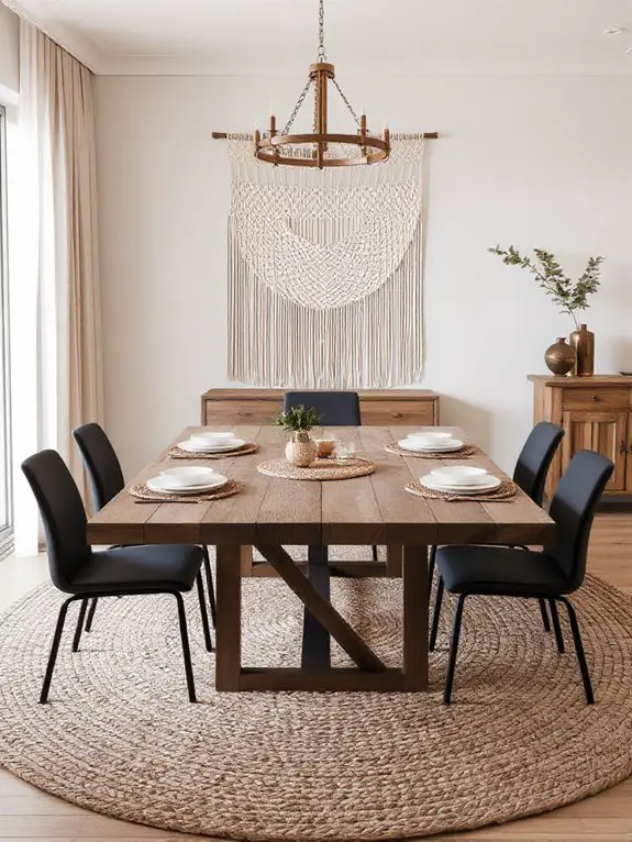 rustic natural dining decor