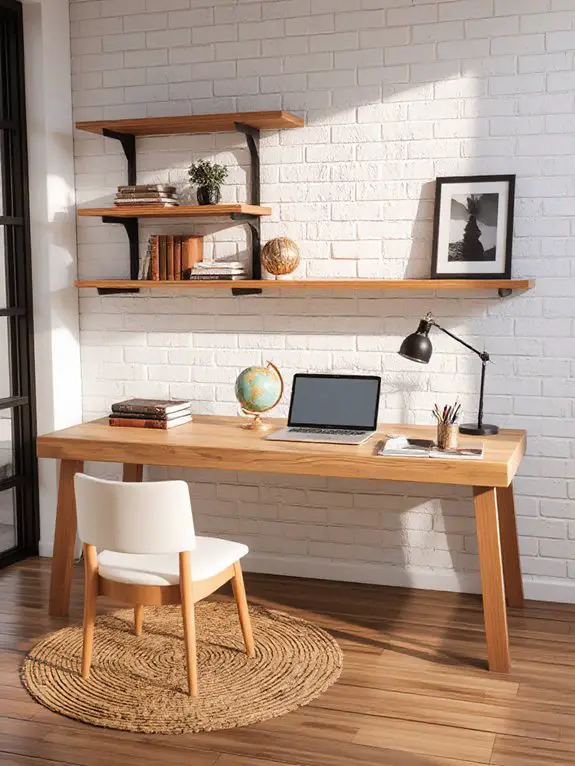 rustic wooden workspace design
