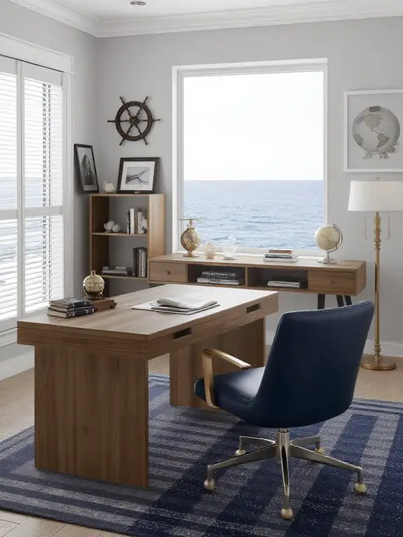 seaside inspired office decor