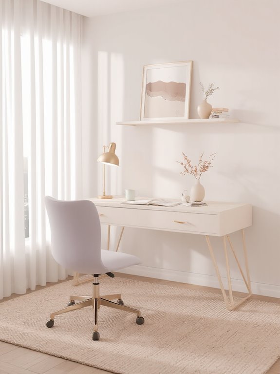 serene pastel workspace design