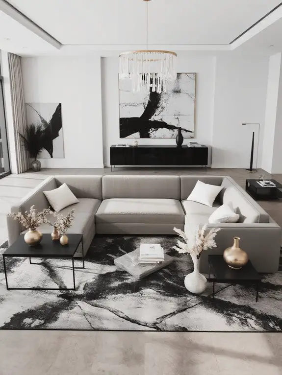 sleek luxe sectional sofa
