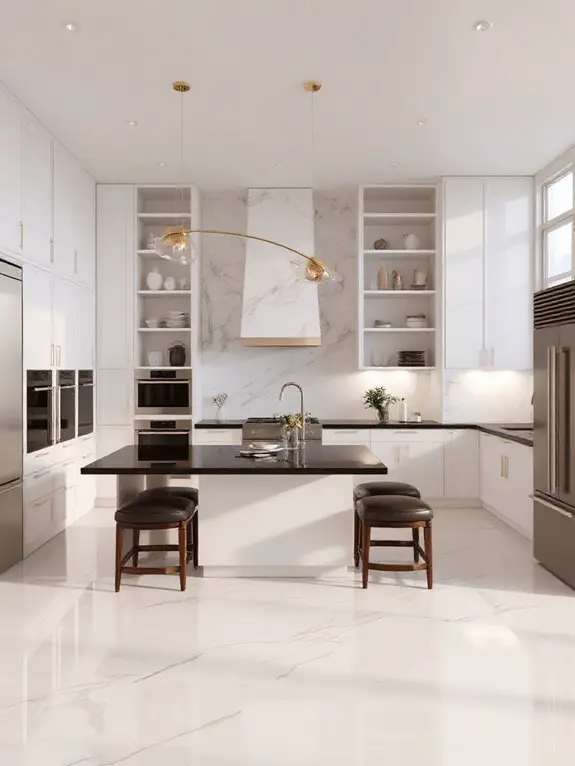 sleek reflective modern kitchen