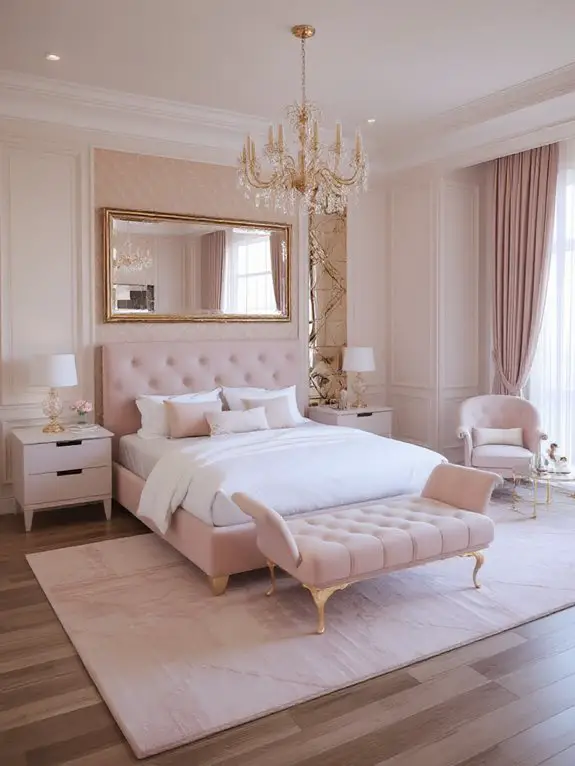soft pink glamorous accents