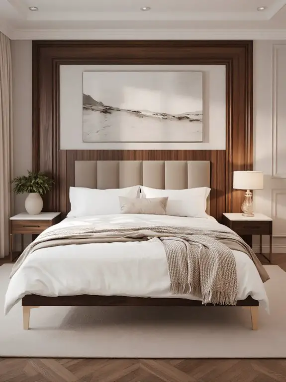 solid headboard offers stability
