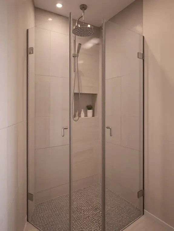 space saving corner shower