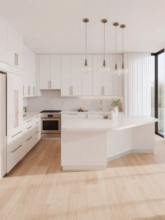 spacious efficient social kitchen