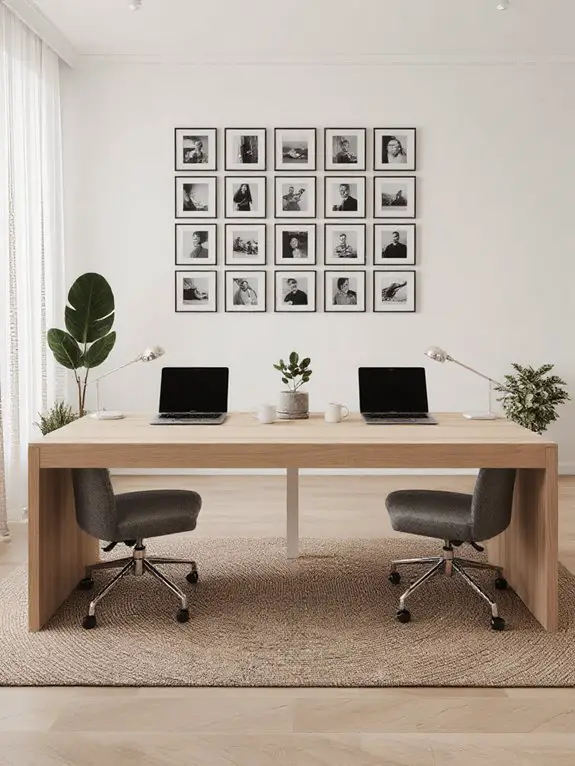 streamlined shared desk organization