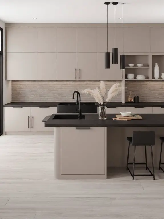 striking taupe black contrast