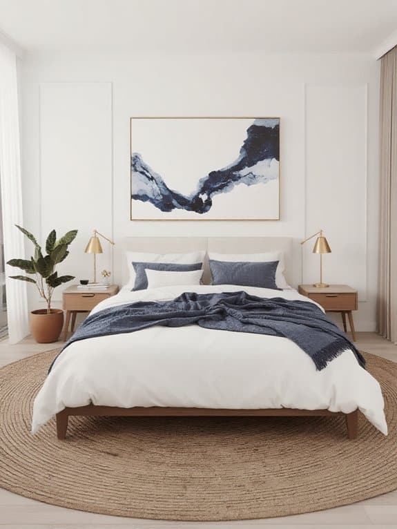 subtle indigo textile accents