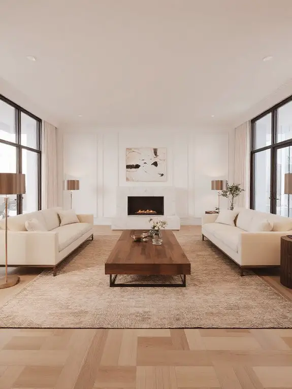 symmetrical furniture arrangement