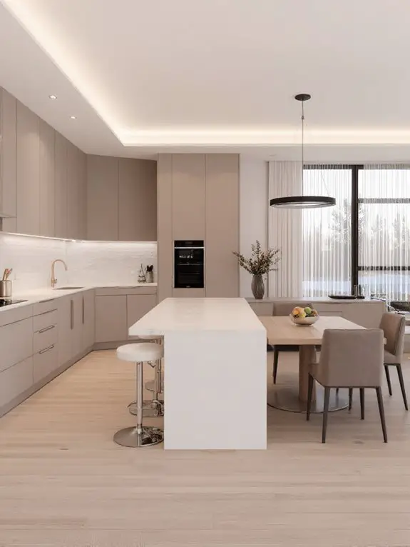 taupe kitchen dining fusion