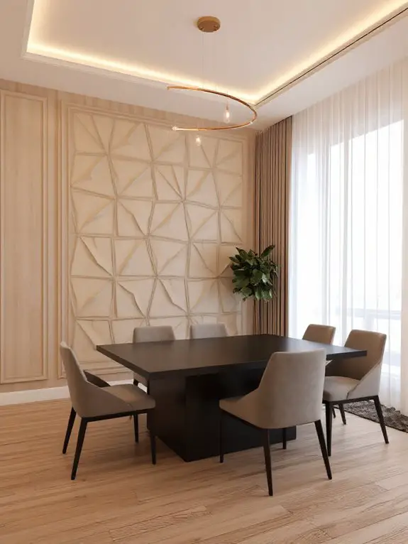 textured dining wall elevation