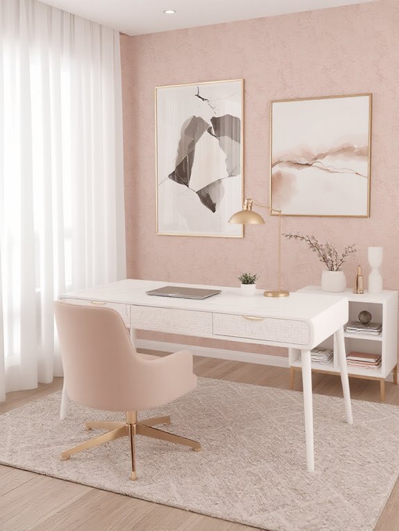 textured layered office decor