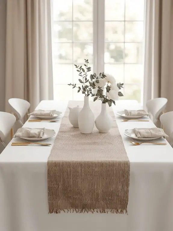 textured layered table linens