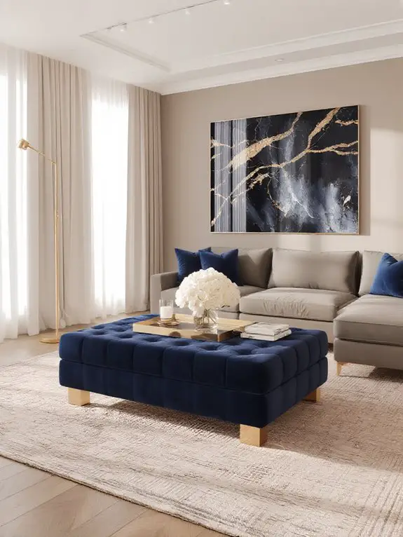 versatile elegant tufted ottoman