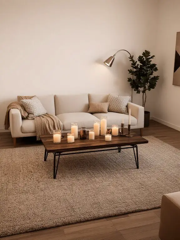 warm cozy candle glow