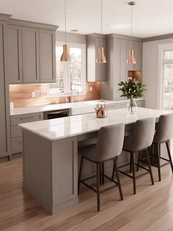 warm gray copper accents
