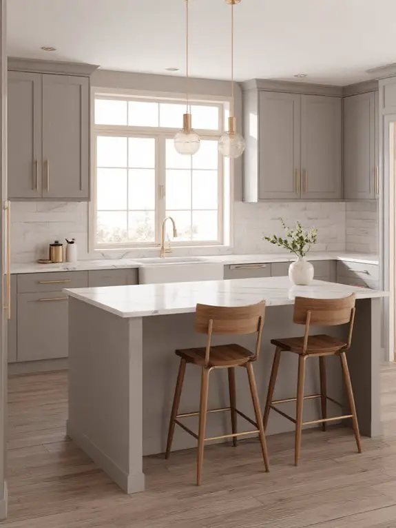warm gray gold accents