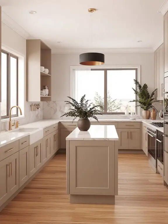 warm metallics kitchen elegance