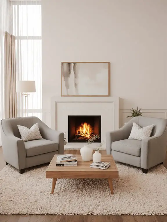 warm textured fireplace ambiance