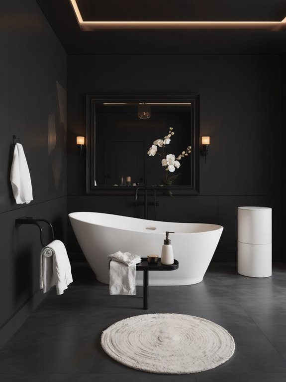 white accents contrast darkness